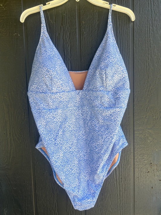 J. Crew Other - J Crew Blue Floral One-Piece Swimsuit